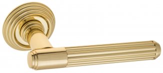 VNZ4117 Дверная ручка на круглой розетке VENEZIA EXA TUBE D8 полированная латунь классика латунь Ита