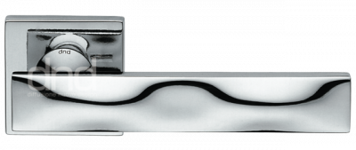 77766 Дверная ручка на квадратной розетке DND ШИК SK13 полированный хром модерн латунь Италия