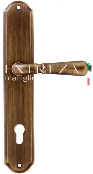 122213 Дверная ручка на планке PL01 EXTREZA PETRA 304 CYL матовая бронза F03 классика многослойное г