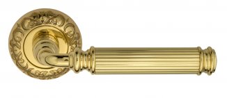 VNZ3015 Дверная ручка на круглой розетке VENEZIA MOSCA D4 полированная латунь классика латунь Италия