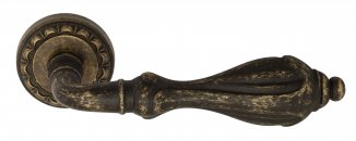 VNZ859 Дверная ручка на круглой розетке VENEZIA ANAFESTO D2 античная бронза классика латунь Италия