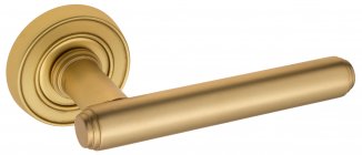 VNZ3943 Дверная ручка на круглой розетке VENEZIA EXA D6 французское золото классика латунь Италия
