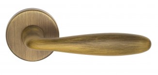 FCT058 Дверная ручка на круглой розетке Fratelli Cattini DROP 7-BY матовая бронза латунь Италия