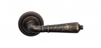 VNZ143 Дверная ручка на круглой розетке VENEZIA VIGNOLE D3  античная бронза классика латунь Италия