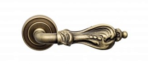 VNZ3663 Дверная ручка на круглой розетке VENEZIA FLORENCE D6 матовая бронза классика латунь Италия