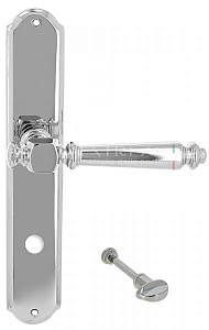 121471 Дверная ручка на планке PL01 EXTREZA VERONIKA 325  WC полированный хром F04 классика многосло