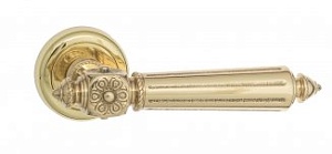 VNZ020 Дверная ручка на круглой розетке VENEZIA CASTELLO D1 полированная латунь классика латунь Итал