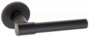 FCT833 Дверная ручка на круглой розетке Fratelli Cattini UNA  7-FS-NM матовый черный латунь Италия