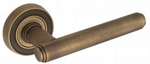 VNZ1902 Дверная ручка на круглой розетке VENEZIA EXA D6 матовая бронза классика латунь Италия