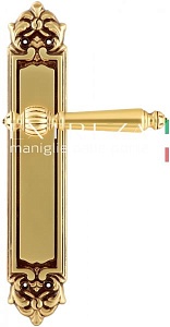 118585 Дверная ручка на планке PL02 EXTREZA DANIEL 308  французское золото/коричневый классика много