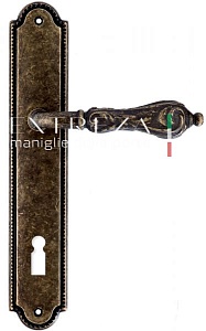 121994 Дверная ручка на планке PL03 EXTREZA GRETA 302 KEY античная бронза F23 классика многослойное 