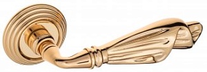 VNZ1854 Дверная ручка на круглой розетке VENEZIA OPERA D8 золото 24К классика латунь Италия
