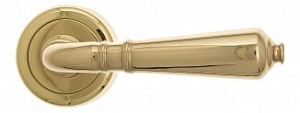 FCT782 Дверная ручка на круглой розетке Fratelli Cattini VIGNOLE D1-OLV полированная латунь Италия