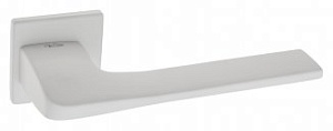 VNZ3618 Дверная ручка на квадратной розетке VENEZIA UNIQUE SIMPLE FSS матовый белый модерн zamak (ЦА
