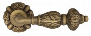 VNZ2823 Дверная ручка на круглой розетке VENEZIA LUCRECIA D5 матовая бронза классика латунь Италия