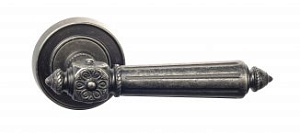 VNZ3665 Дверная ручка на круглой розетке VENEZIA CASTELLO D6 античное серебро классика латунь Италия