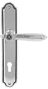 119893 Дверная ручка на планке PL03 EXTREZA LEON 303 CYL натуральное серебро/черный  F24 классика мн