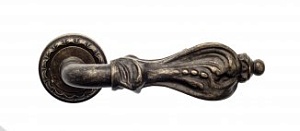 VNZ056 Дверная ручка на круглой розетке VENEZIA FLORENCE D2 античная бронза классика латунь Италия