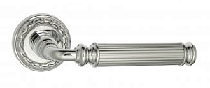 VNZ3000 Дверная ручка на круглой розетке VENEZIA MOSCA D2 полированный хром классика латунь Италия