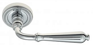 VNZ3251 Дверная ручка на круглой розетке VENEZIA CLASSIC D3 полированный хром классика латунь Италия
