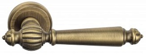 FCT814 Дверная ручка на круглой розетке Fratelli Cattini PELLESTRINA  D1-BY матовая бронза латунь Ит