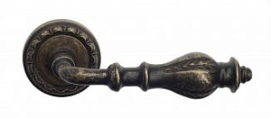 VNZ069 Дверная ручка на круглой розетке VENEZIA GIFESTION D2 античная бронза классика латунь Италия
