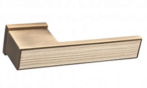 FCT666 Дверная ручка на прямоугольной розетке Fratelli Cattini COSMO NATURA SOLE 6-BY матовая бронза