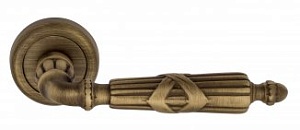 VNZ2253 Дверная ручка на круглой розетке VENEZIA ANNETA D1 матовая бронза классика латунь Италия