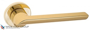 FCT843 Дверная ручка на круглой розетке Fratelli Cattini WOO 7-FS-OLV полированная латунь zamak (ЦАМ