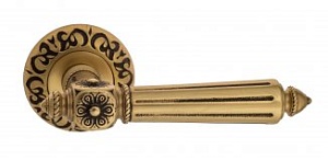 VNZ939 Дверная ручка на круглой розетке VENEZIA CASTELLO D4 французское золото/коричневый классика л