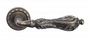 VNZ111 Дверная ручка на круглой розетке VENEZIA MONTE CRISTO D2 античная бронза классика латунь Итал