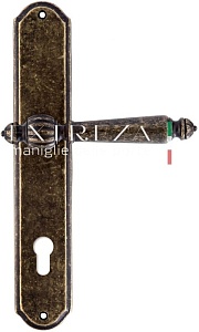 121262 Дверная ручка на планке PL01 EXTREZA DANIEL 308  CYL античная бронза F23 классика многослойно