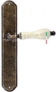 121817 Дверная ручка на планке PL01 EXTREZA DANA CRACKLE 306 античная бронза F23 классика многослойн
