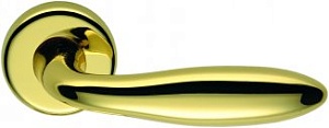 CLB043 Дверная ручка на круглой розетке COLOMBO Mach CD81RSB-OL полированная латунь модерн многослой