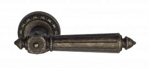 VNZ021 Дверная ручка на круглой розетке VENEZIA CASTELLO D2 античная бронза классика латунь Италия
