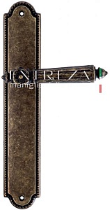 122077 Дверная ручка на планке PL03 EXTREZA LEON 303 CYL античная бронза F23 классика многослойное г