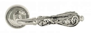 VNZ1327 Дверная ручка на круглой розетке VENEZIA MONTE CRISTO D3 натуральное серебро/черный  классик