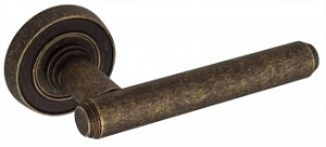 VNZ1901 Дверная ручка на круглой розетке VENEZIA EXA D6 античная бронза классика латунь Италия