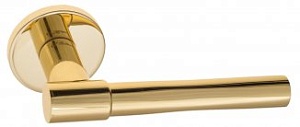 FCT837 Дверная ручка на круглой розетке Fratelli Cattini UNA  7-FS-OLV полированная латунь Италия