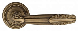 VNZ2746 Дверная ручка на круглой розетке VENEZIA ANGELINA D3 матовая бронза классика латунь Италия