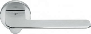 CLB085 Дверная ручка на круглой розетке COLOMBO Slim FF11RSB-CM матовый хром модерн многослойное гал
