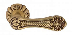 VNZ1451 Дверная ручка на круглой розетке VENEZIA FENICE D5 французское золото/коричневый классика ла