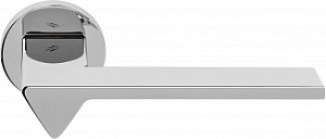 CLB397 Дверная ручка на круглой розетке COLOMBO Ama MF11RSB-CR полированный хром модерн многослойное