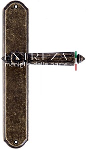 117393 Дверная ручка на планке PL01 EXTREZA LEON 303 античная бронза F23 классика многослойное гальв