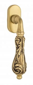 VNZ1287 Ручка оконная VENEZIA MONTE CRISTO  FW французское золото/коричневый латунь Италия