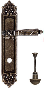 122068 Дверная ручка на планке PL02 EXTREZA LEON 303 WC античная бронза F23 классика многослойное га