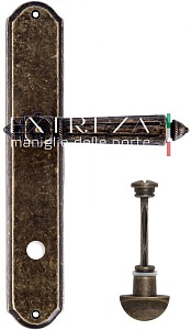 117396 Дверная ручка на планке PL01 EXTREZA LEON 303 WC античная бронза F23 классика многослойное га