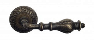 VNZ079 Дверная ручка на круглой розетке VENEZIA GIFESTION D4 античная бронза классика латунь Италия
