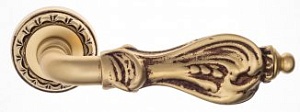 VNZ3192 Дверная ручка на круглой розетке VENEZIA FLORENCE D2 французское золото/коричневый классика 