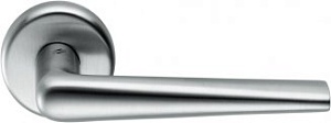 CLB071 Дверная ручка на круглой розетке COLOMBO Robotre CD91RSB-CM матовый хром модерн многослойное 